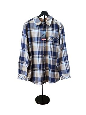 NWT Legendary Whitetails Men's Buck Camp Flannel Shirt Shale Plaid Size Medium